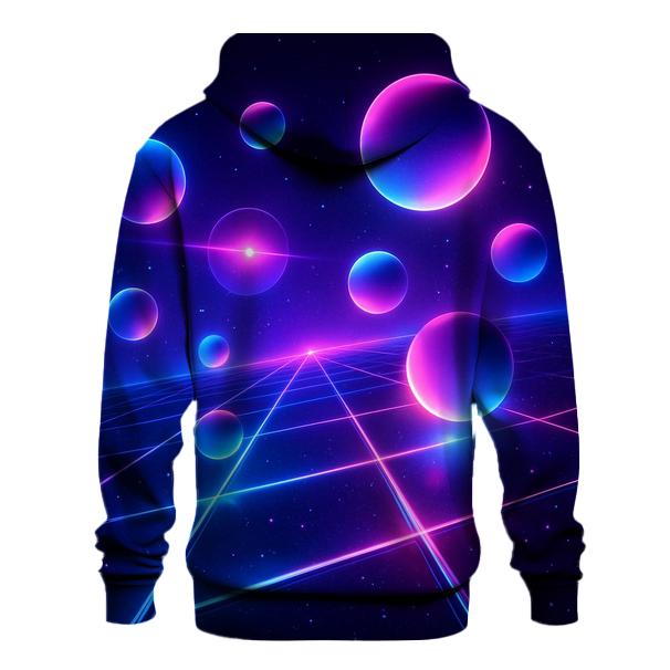 Neon Cosmic Grid graphic hoodies