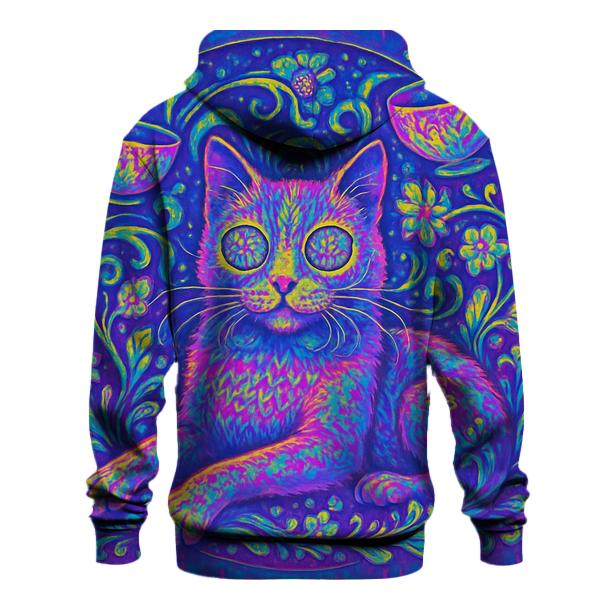 Psychedelic Tea Break Cat premium hoodies