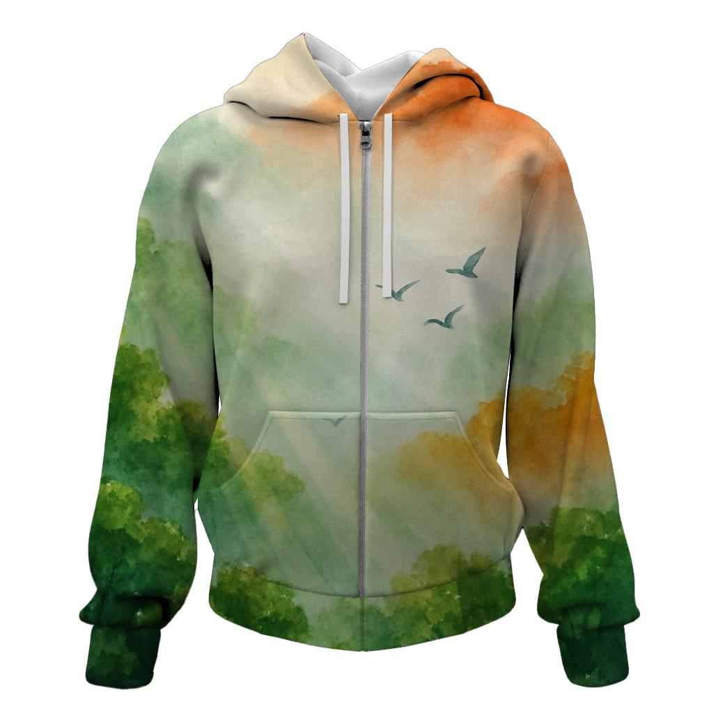 Verdant Flag Forest lightweight hoodies