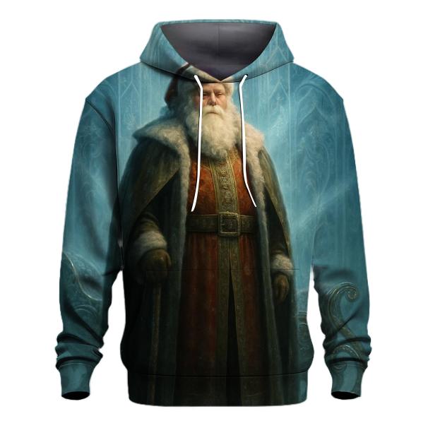 Frosted Sentinel Santa printed hoodies