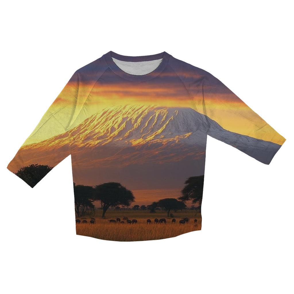 Mount Kilimanjaro - Tanzania designer 3/4 sleeve blouses
