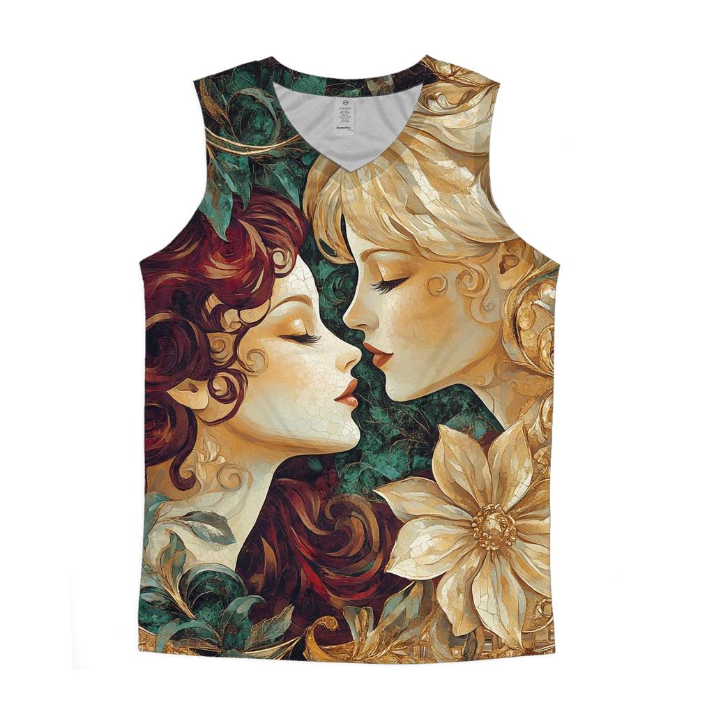 Klimt Inspired Golden Garden designer workout tanks