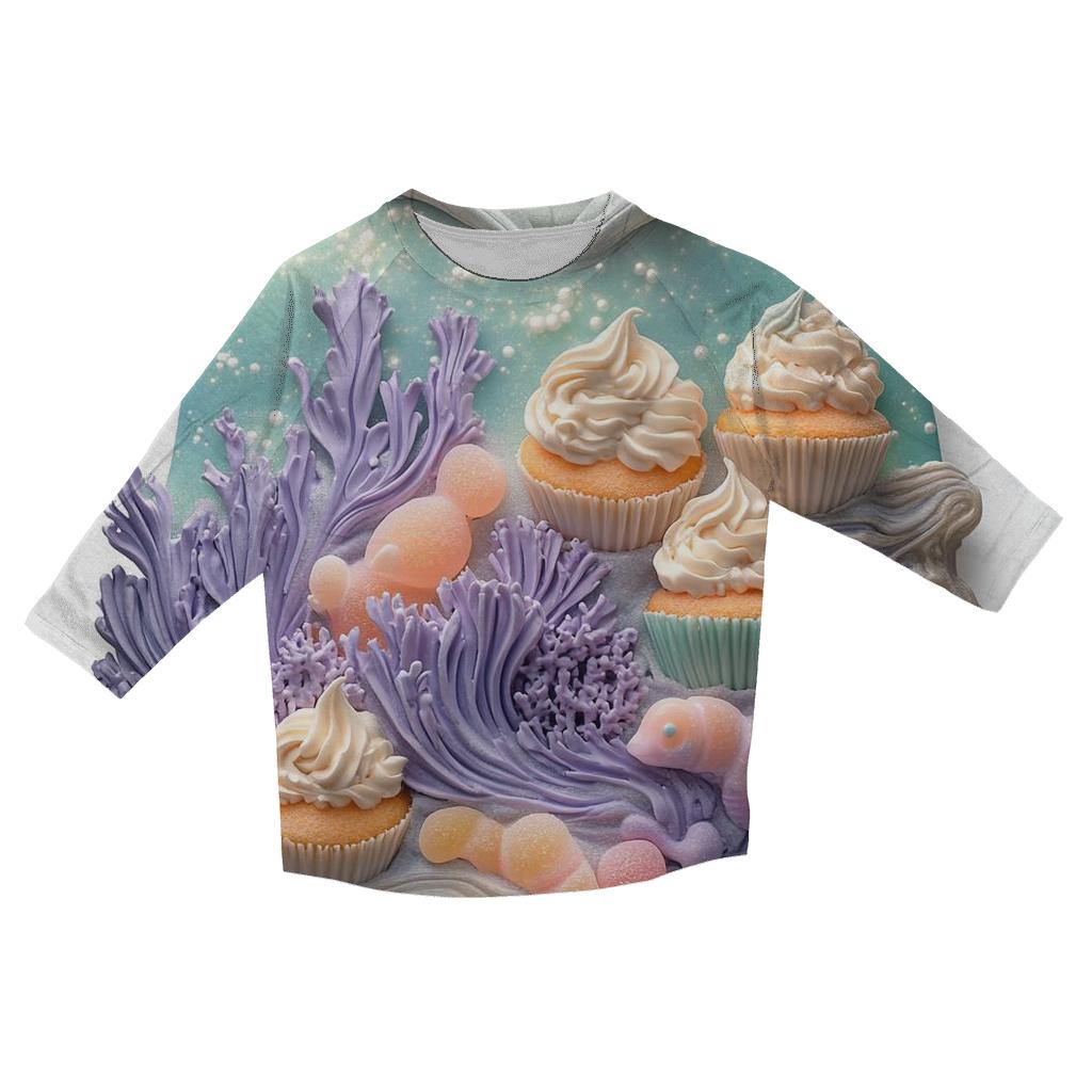 Midnight Cupcake Reef stylish quarter sleeve tops