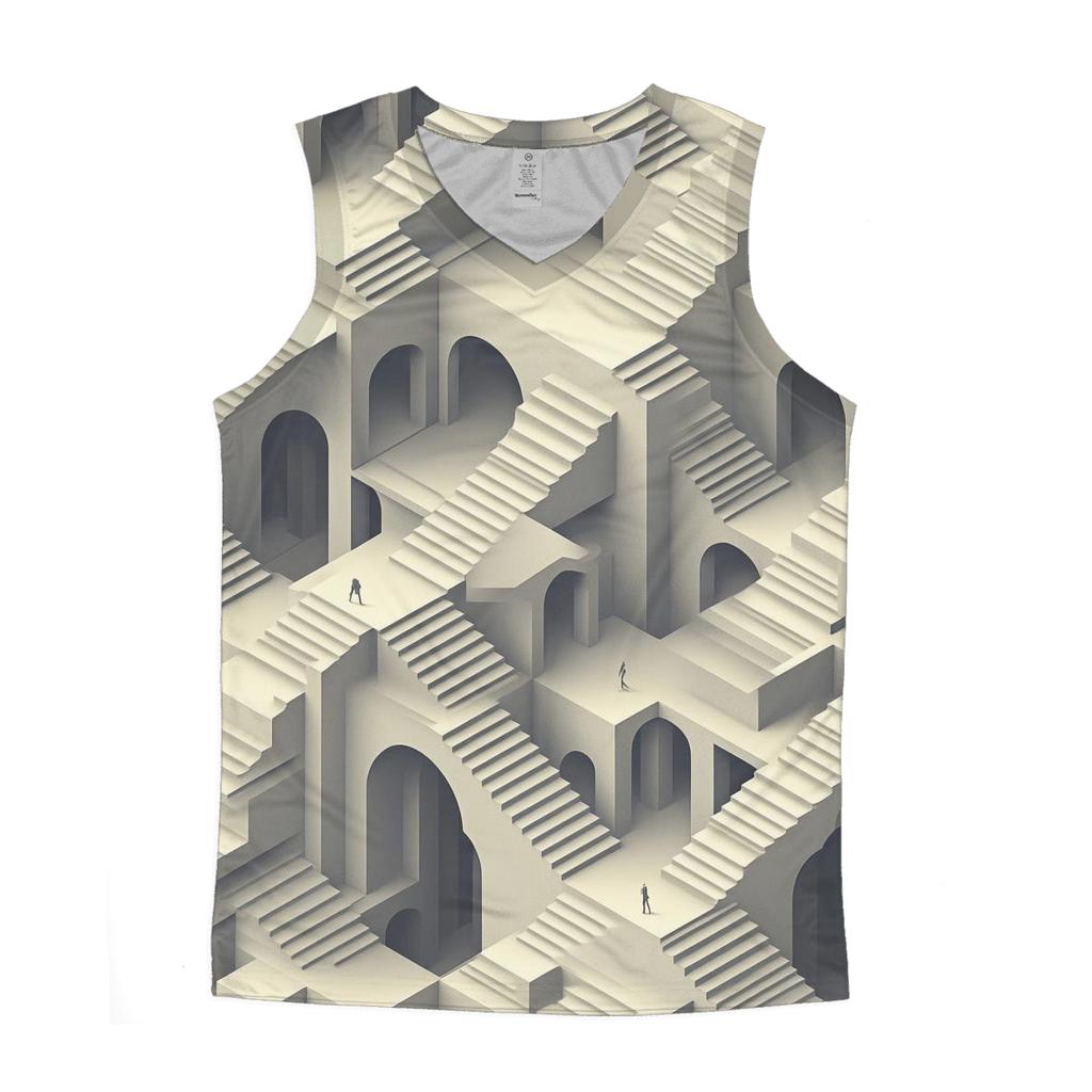 Escher Inspired Architectural Labyrinth stylish racerback tanks