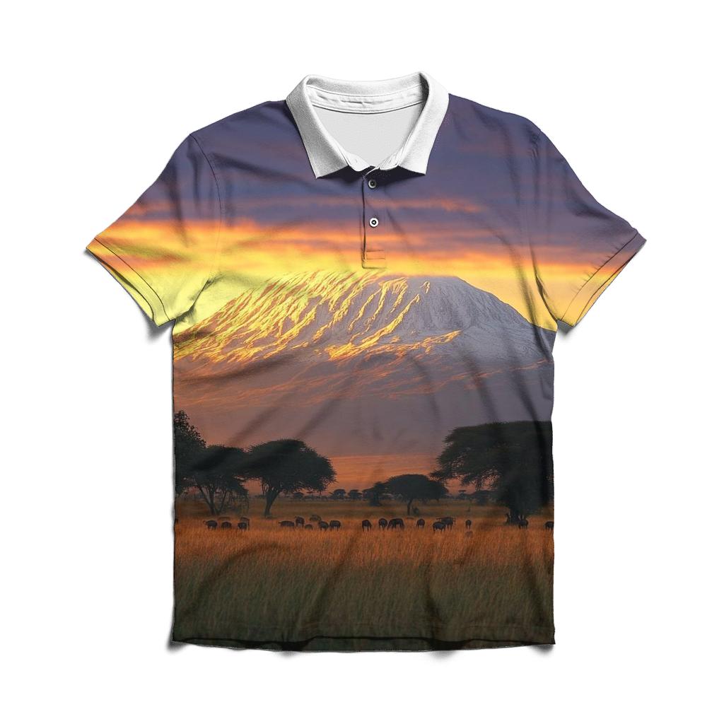 Mount Kilimanjaro - Tanzania designer slim fit polos