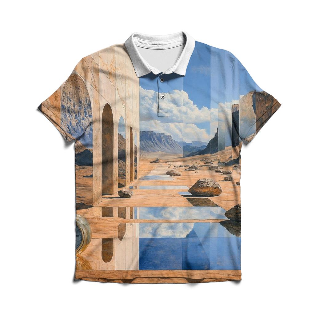 Dali Inspired Desert Dreams custom polo shirts
