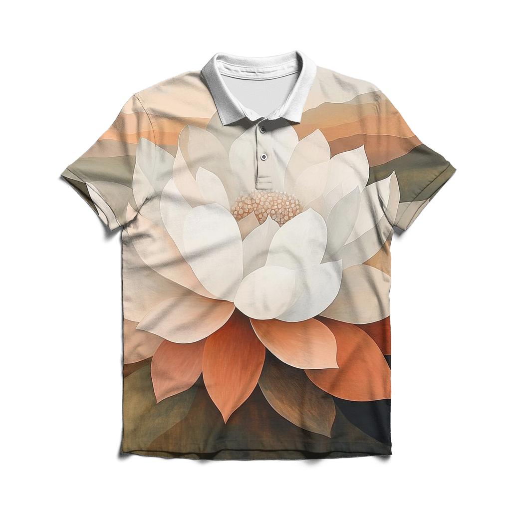 Georgia OKeeffe Inspired Desert Flowers classic pique polos