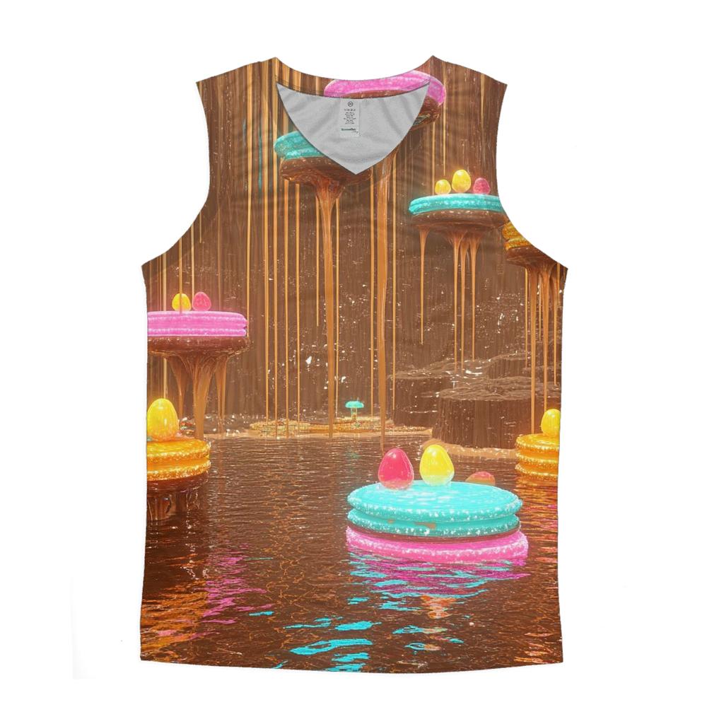 Chromatic Chocolate Cascade sports performance tank tops