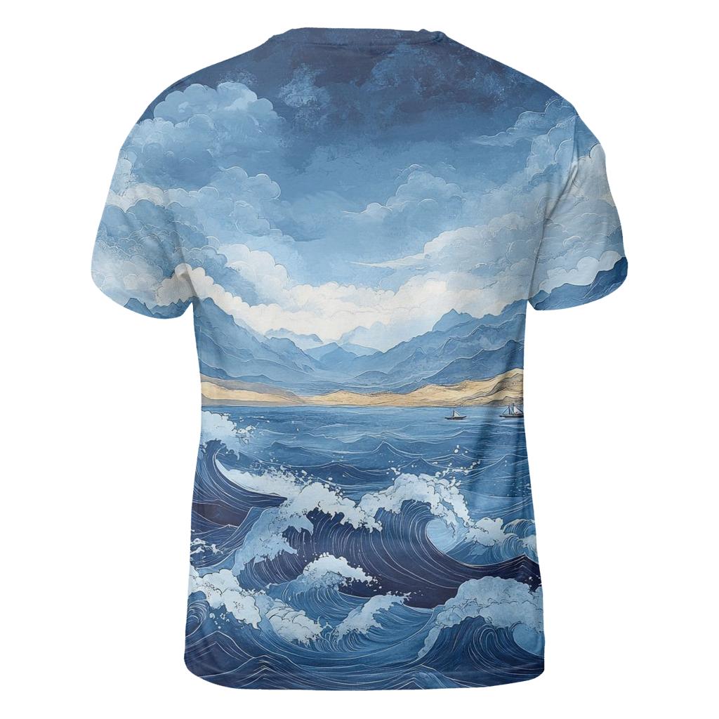 Hokusai Inspired Ocean Storm custom all-over print shirts