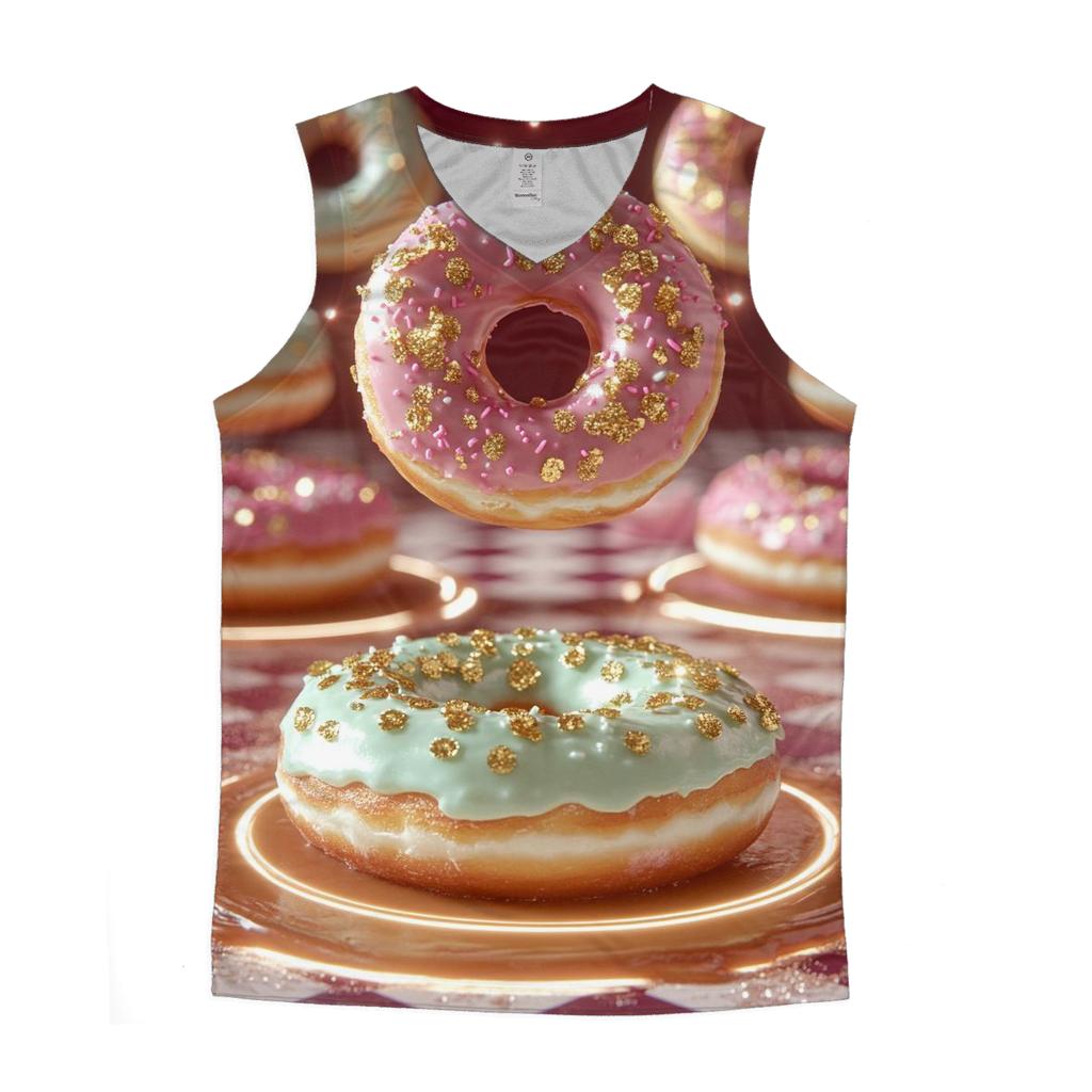 Gilded Donut Orbit graphic print tank tops