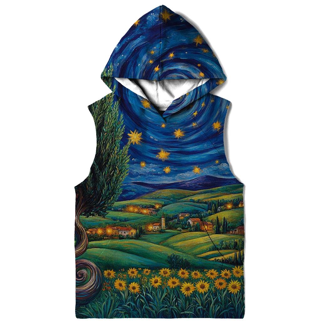 Van Gogh Inspired Starry Countryside designer hoodies