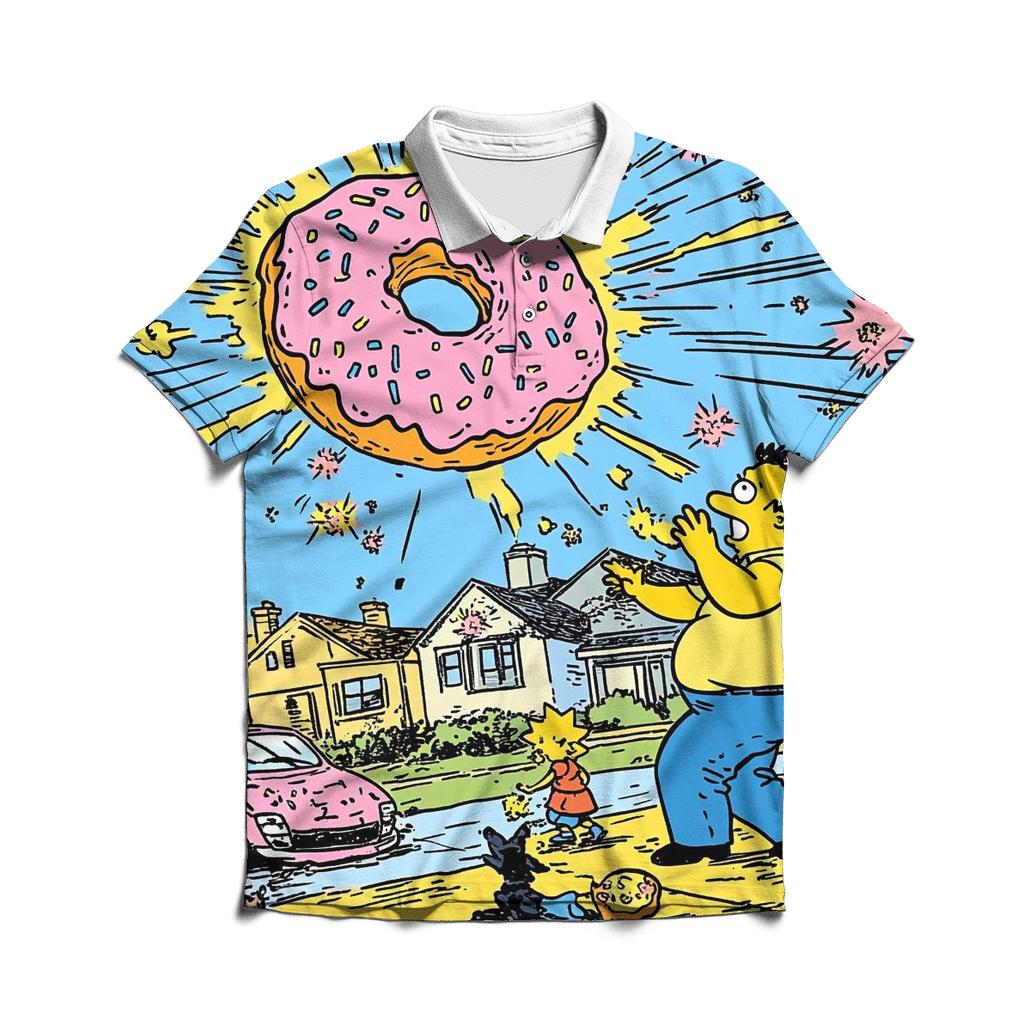 Donut Riot On Evergreen Terrace stylish collar polo tees