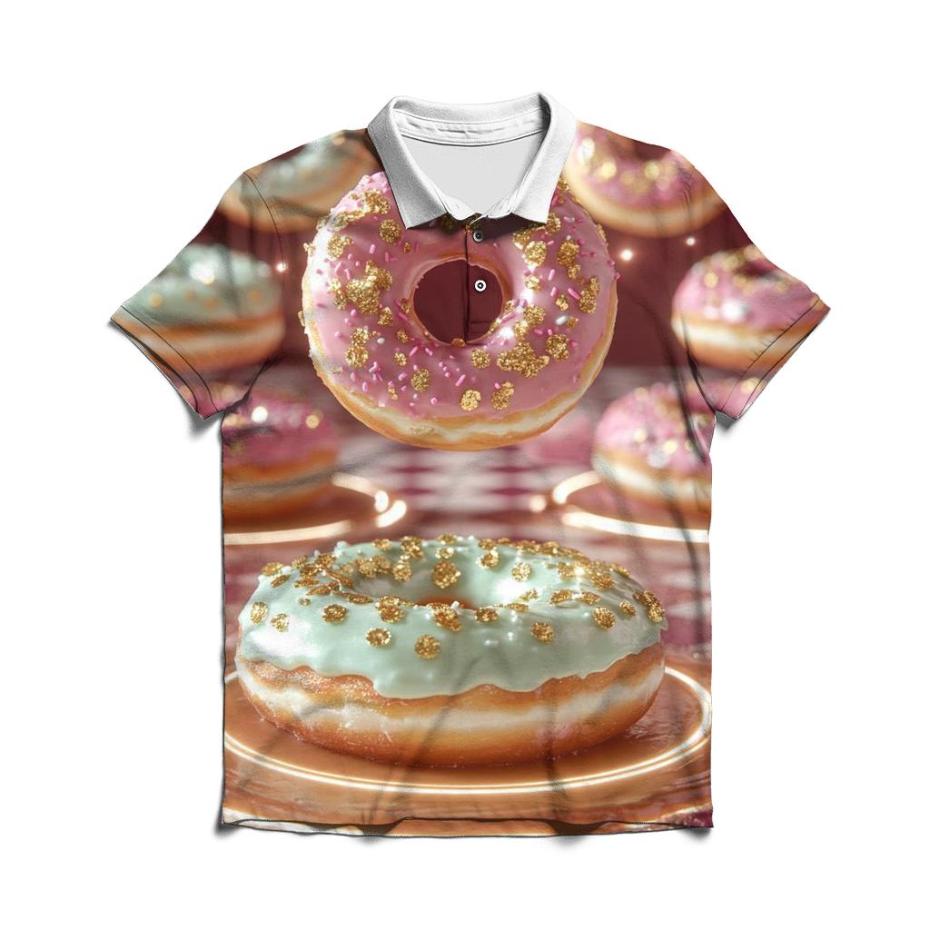 Gilded Donut Orbit personalized polo shirts