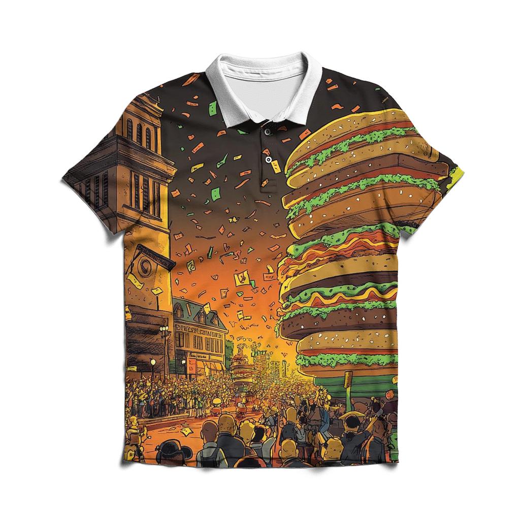 Bizarre Town Square Parade stylish collar polo tees