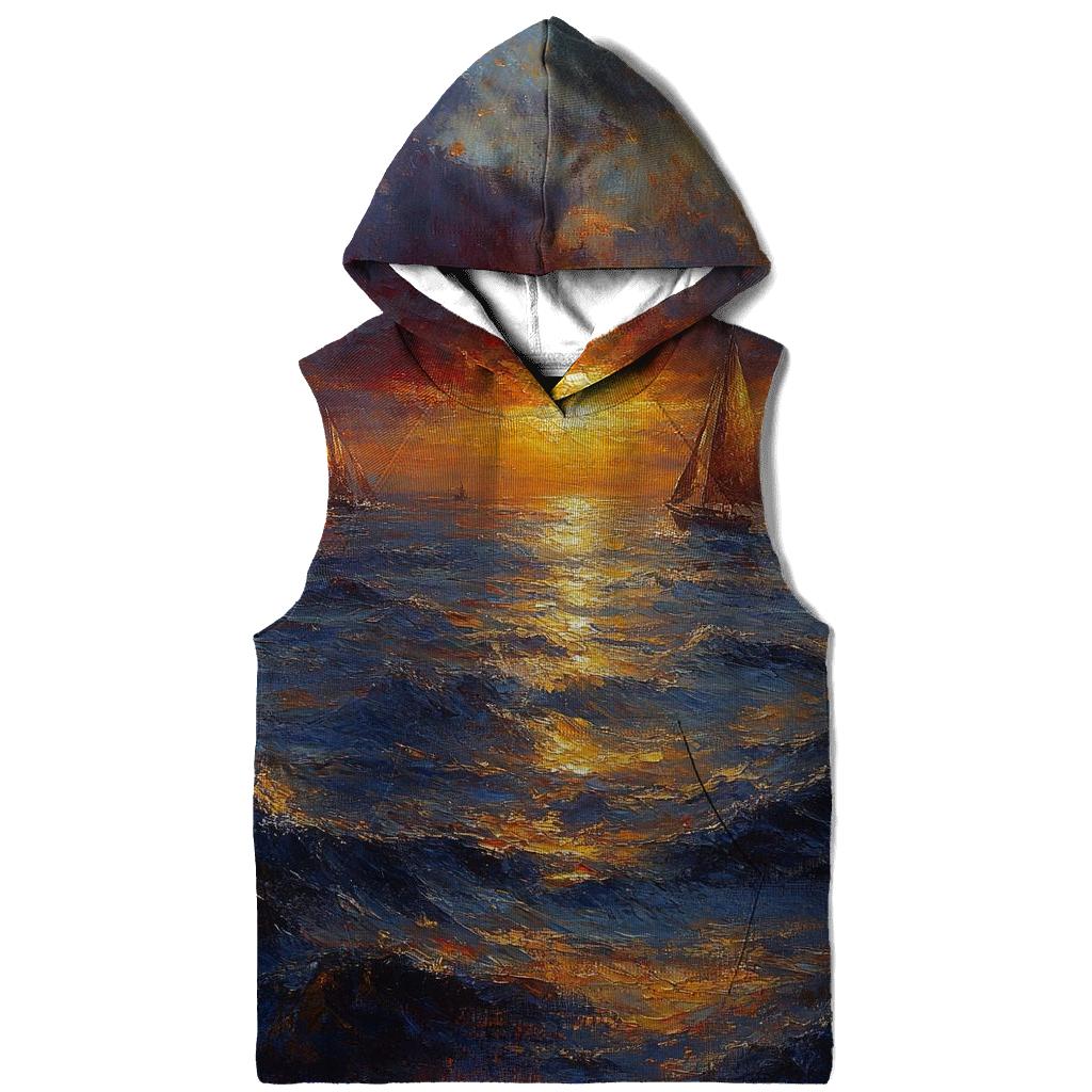 Turner Inspired Storm At Sea Sunset hoodies fashion
