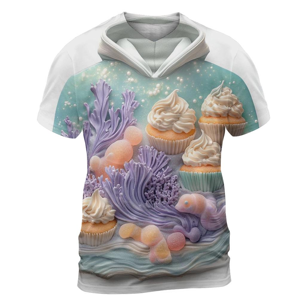 Midnight Cupcake Reef vibrant all-over design tees