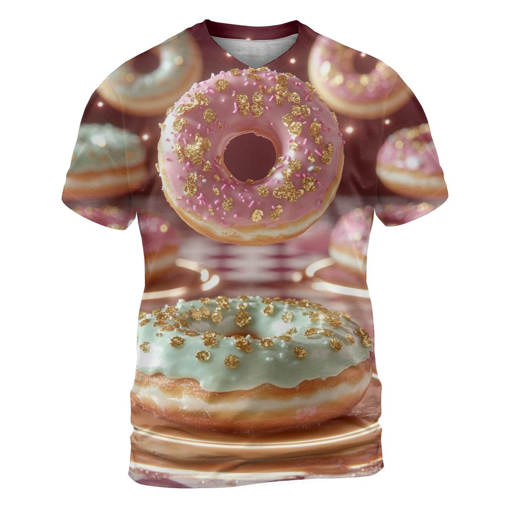 Gilded Donut Orbit artistic all-over print tops