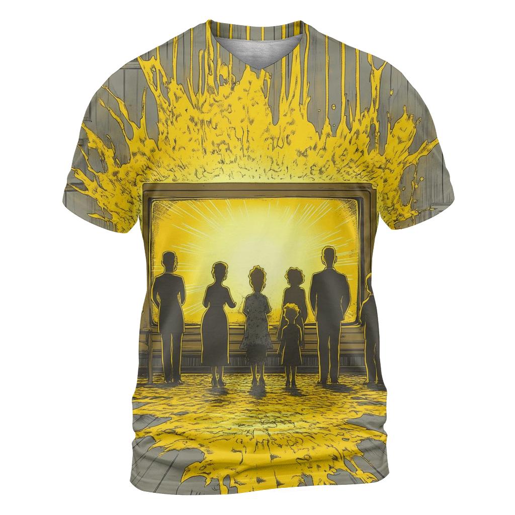 Retro TV Static Family Portrait creative print fashion shirts