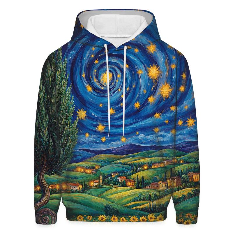 Van Gogh Inspired Starry Countryside custom hoodies
