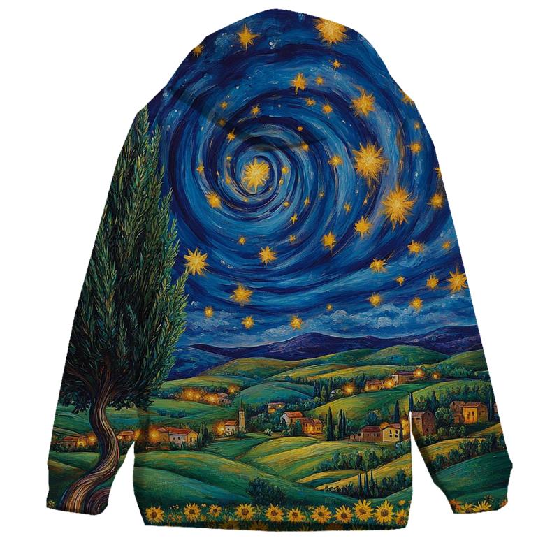 Van Gogh Inspired Starry Countryside custom hoodies