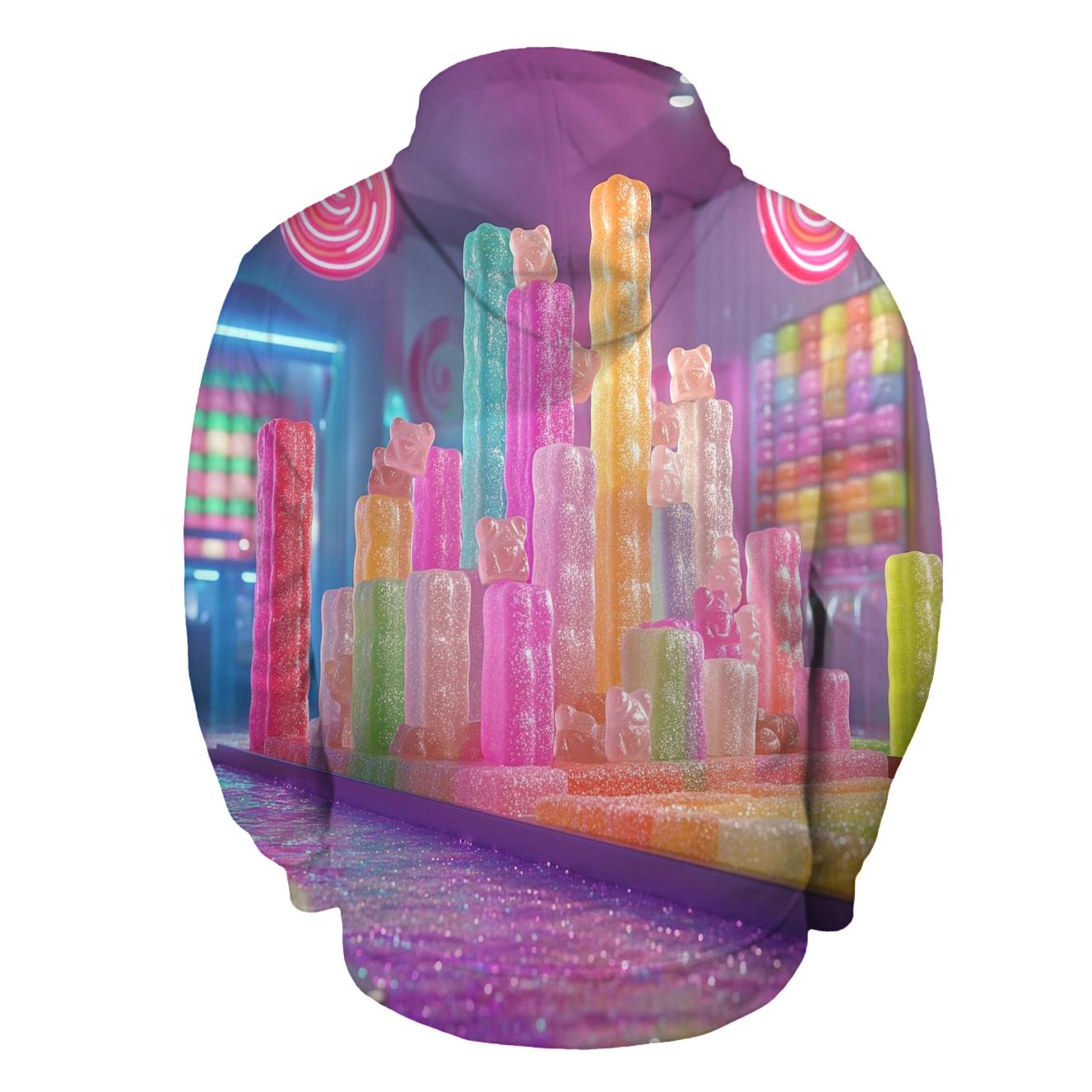 Neon Gummy Skyline graphic hoodies
