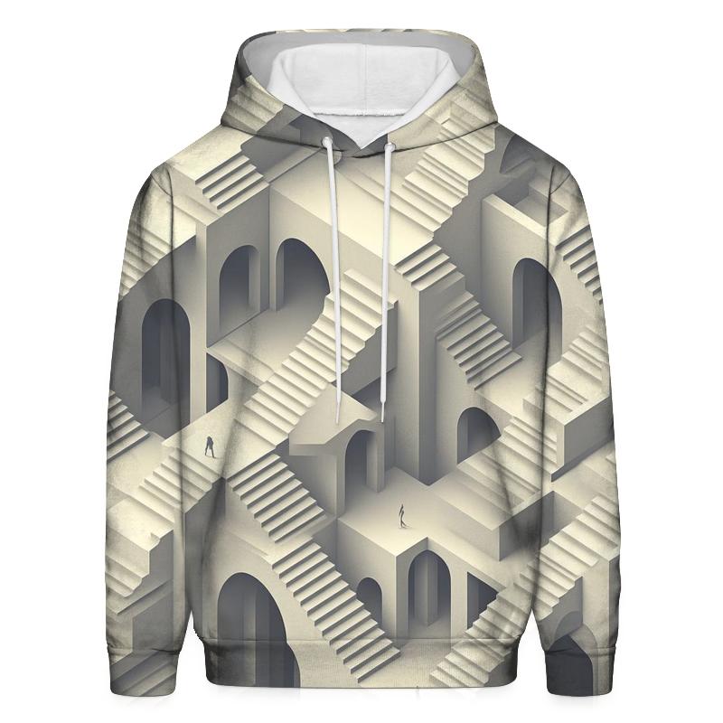 Escher Inspired Architectural Labyrinth hoodie trends