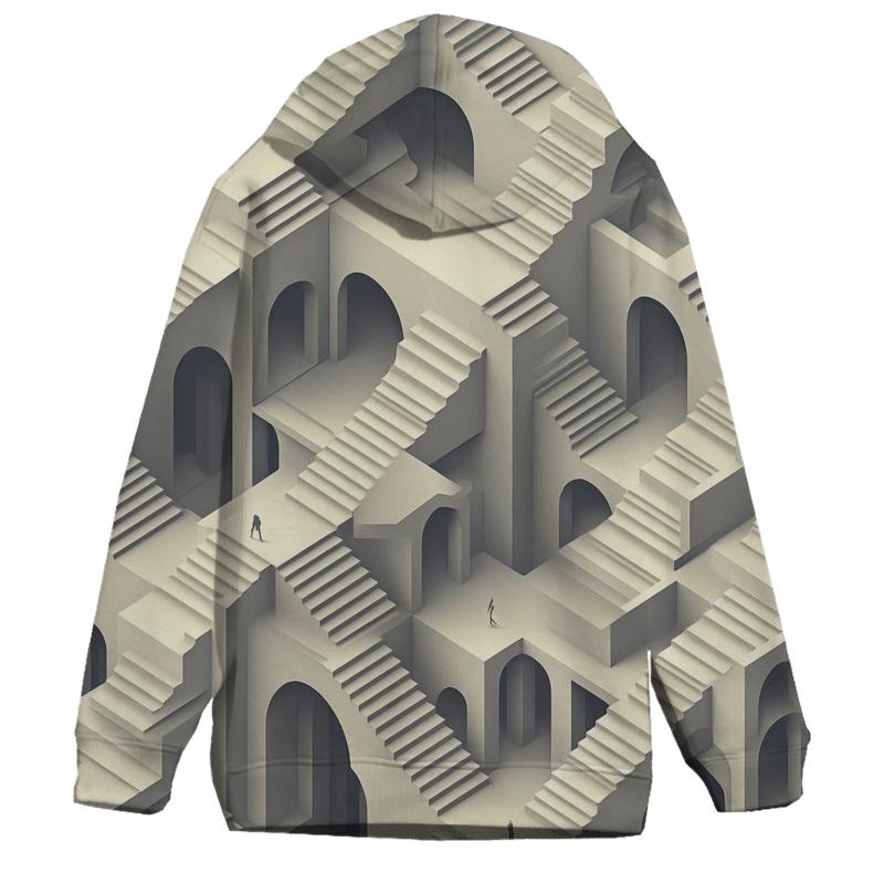 Escher Inspired Architectural Labyrinth hoodie trends