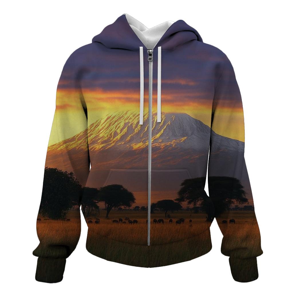 Mount Kilimanjaro - Tanzania zip-up hoodies
