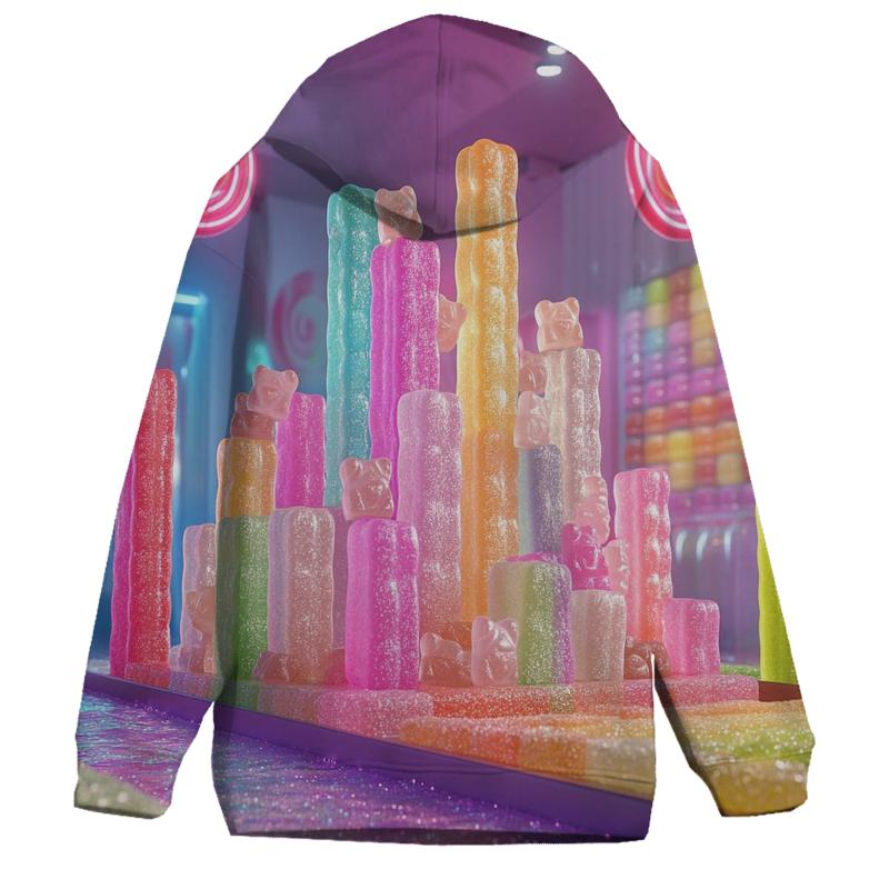 Neon Gummy Skyline graphic hoodies