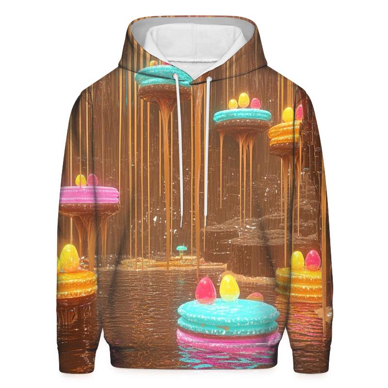 Chromatic Chocolate Cascade zip-up hoodies