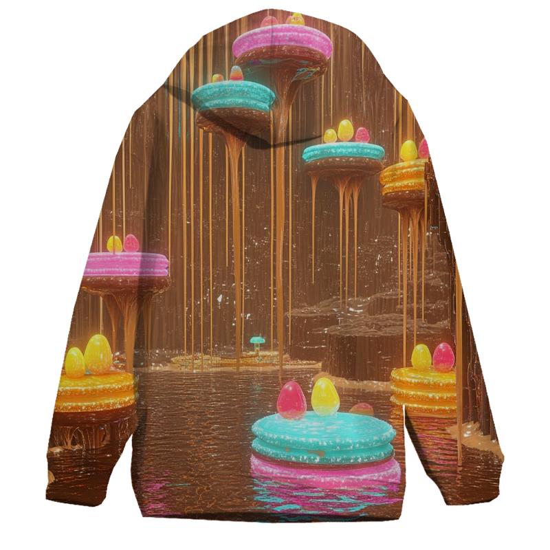 Chromatic Chocolate Cascade zip-up hoodies