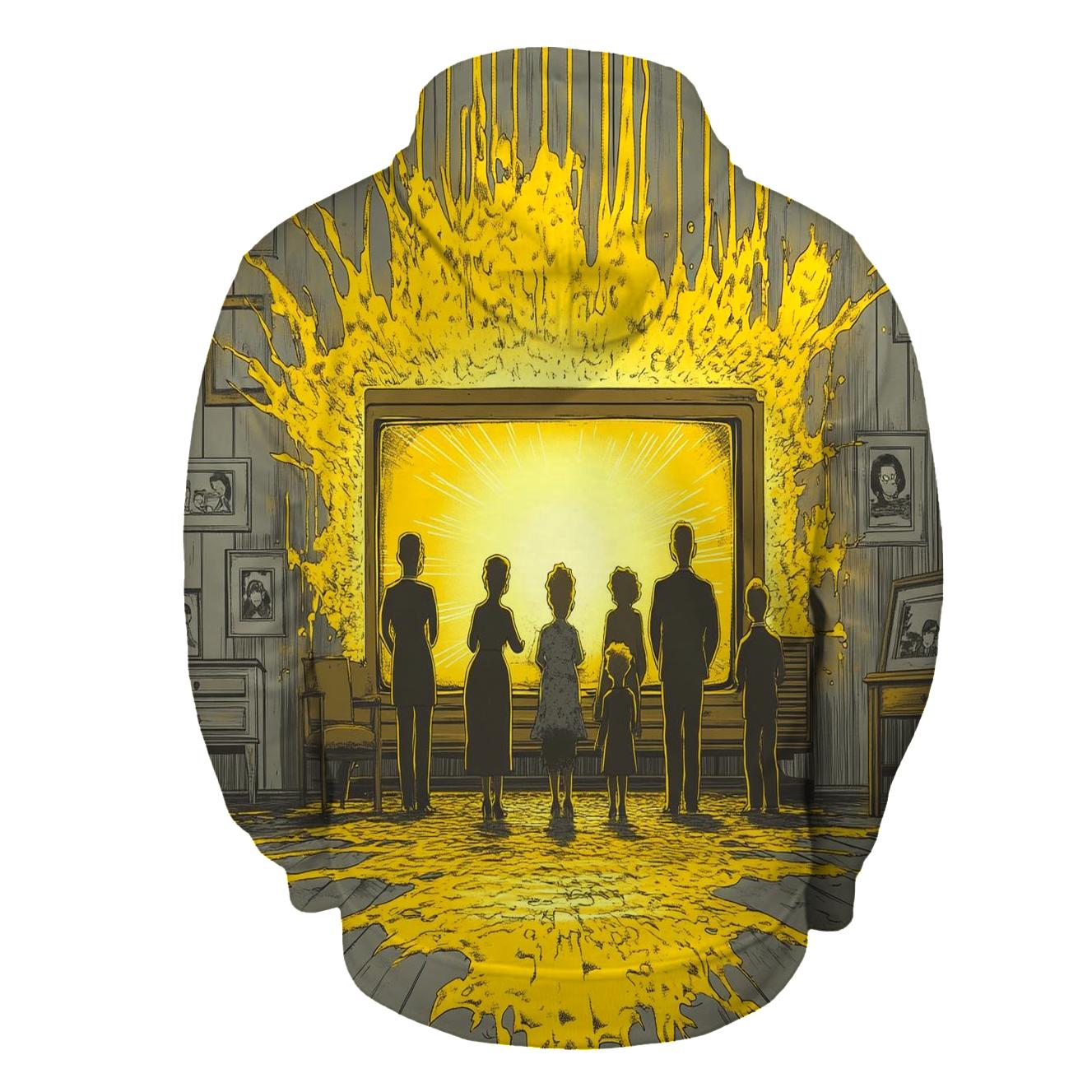 Retro TV Static Family Portrait heavyweight hoodies