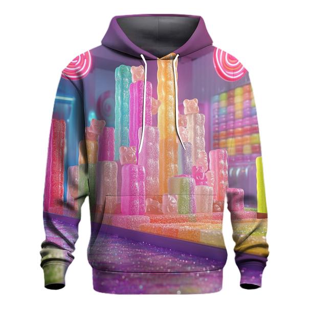 Neon Gummy Skyline printed hoodies