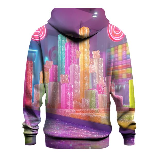 Neon Gummy Skyline printed hoodies