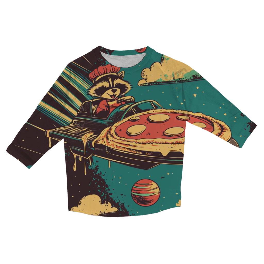 Cosmic Pizza Delivery stylish quarter sleeve tops