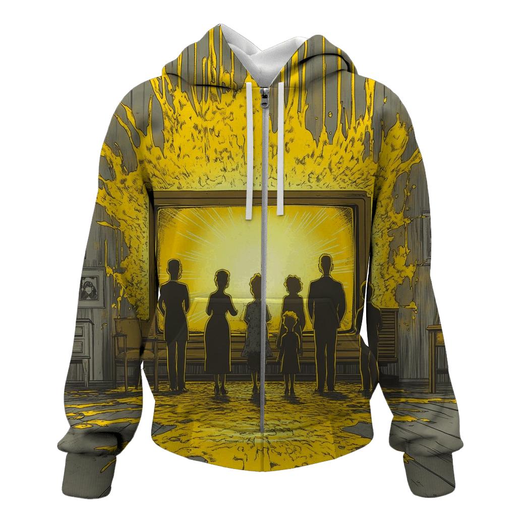 Retro TV Static Family Portrait hoodies fashion