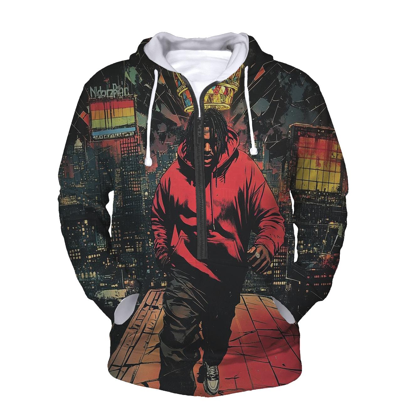 Biggie Skyline Mosaic printed hoodies