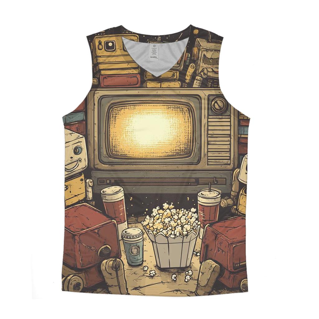 Retro TV Robot Reunion casual summer tank tops