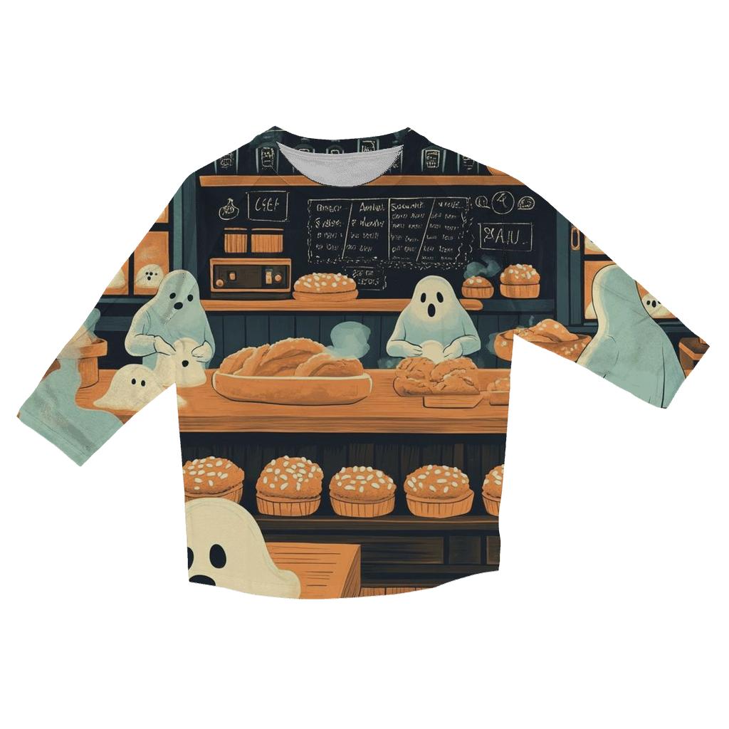 Ghostlight Bakery Spooky casual three quarter sleeve shirts