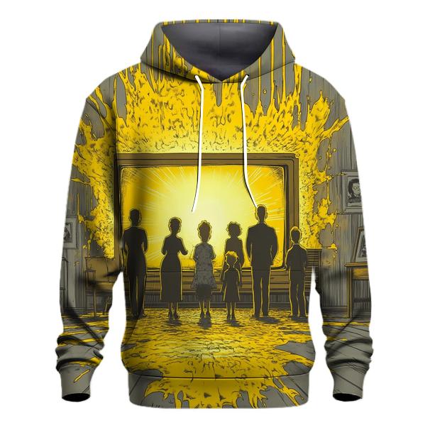 Retro TV Static Family Portrait zip-up hoodies