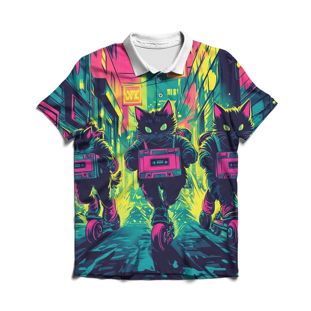 Turbo Tape Alley Cats designer slim fit polos