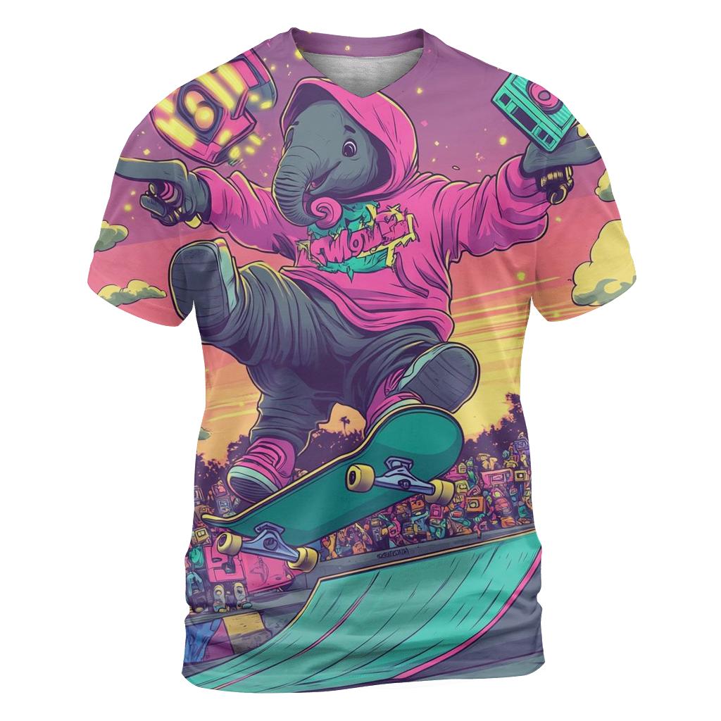 Neon Skateboard Circus unique graphic print tees