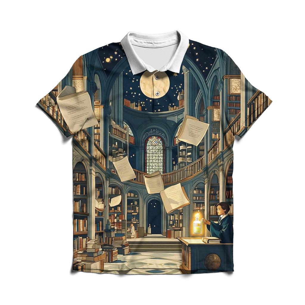 Potion Library Of The Haunted branded logo polo shirts
