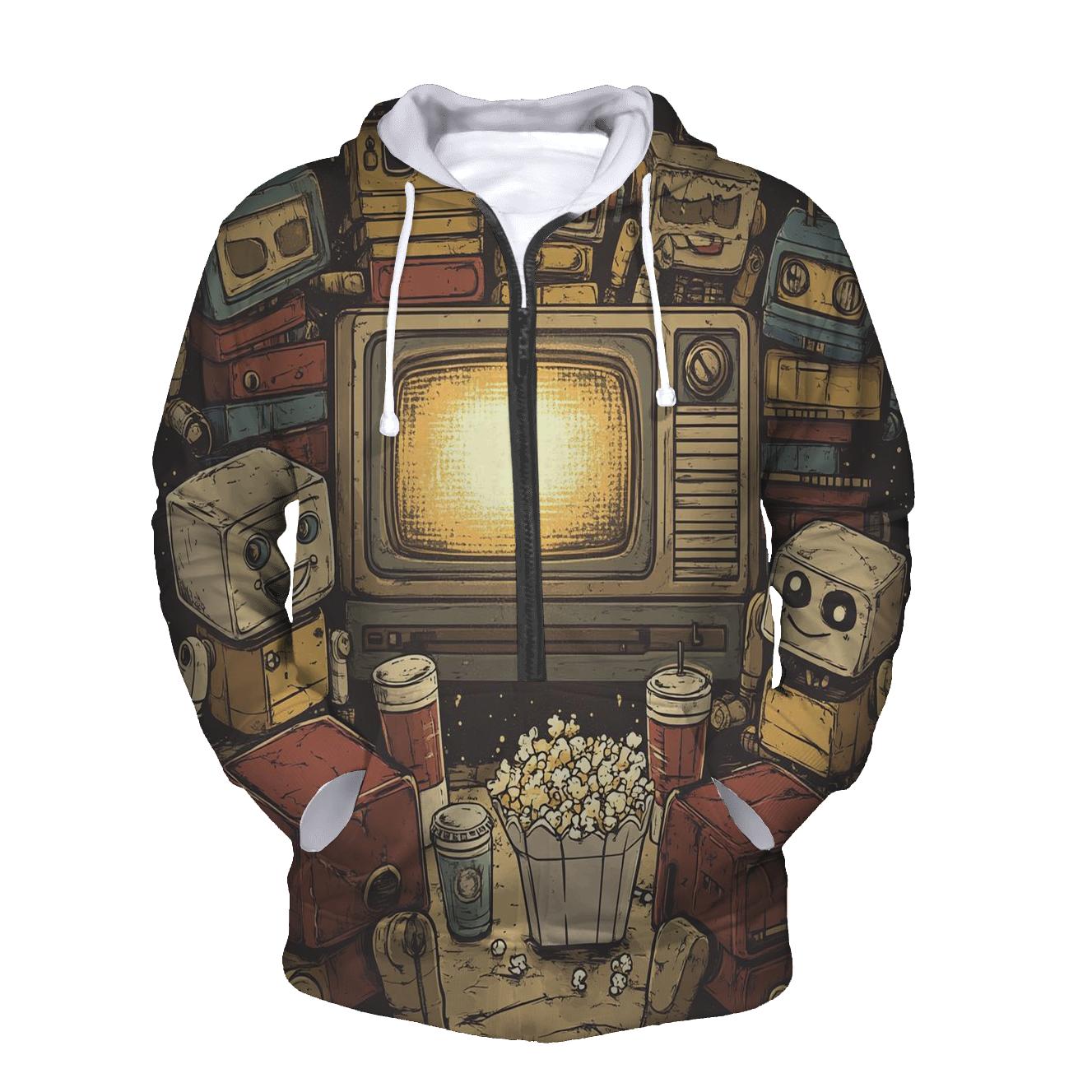 Retro TV Robot Reunion heavyweight hoodies