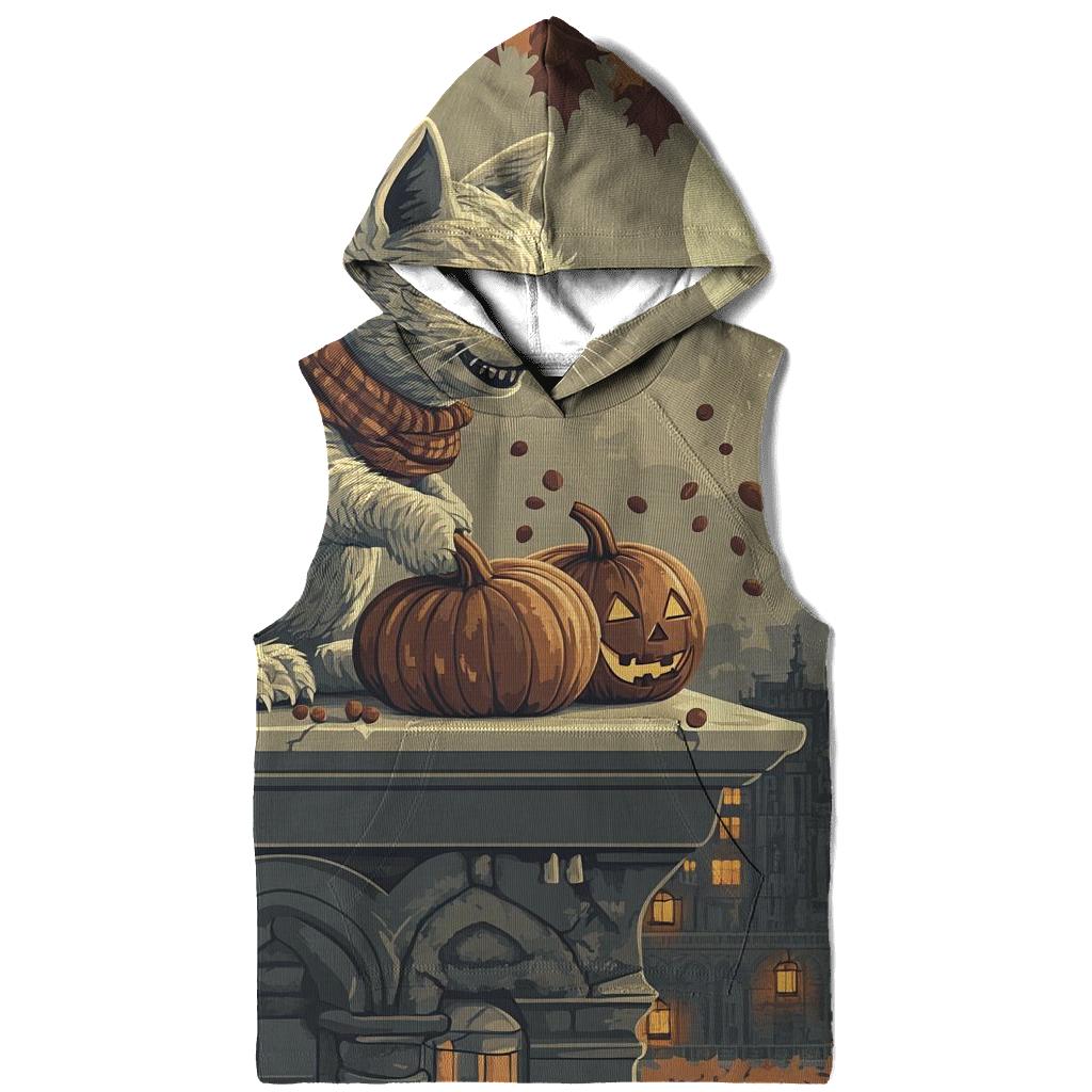 Grinning Gargoyle Balcony Halloween designer hoodies