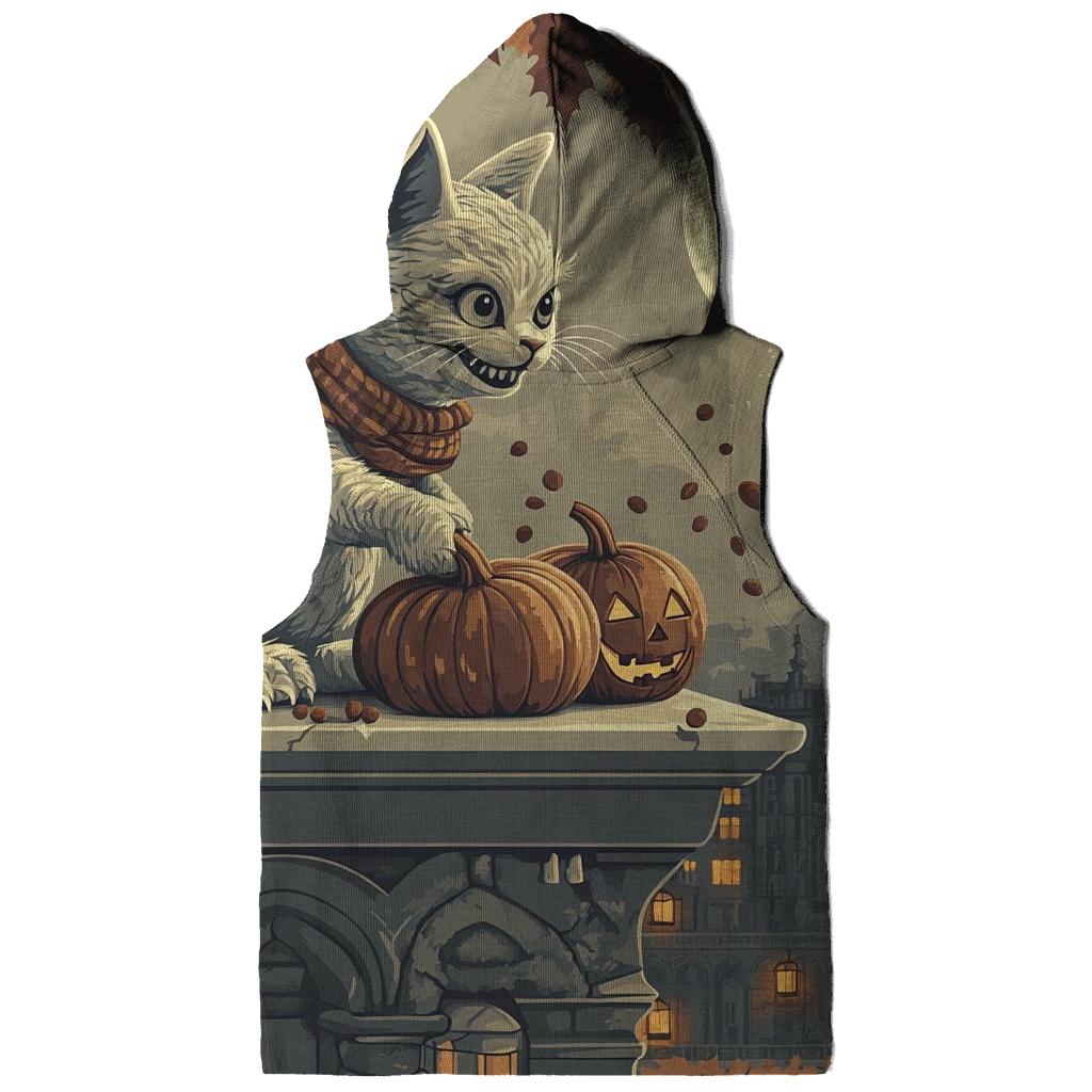 Grinning Gargoyle Balcony Halloween designer hoodies