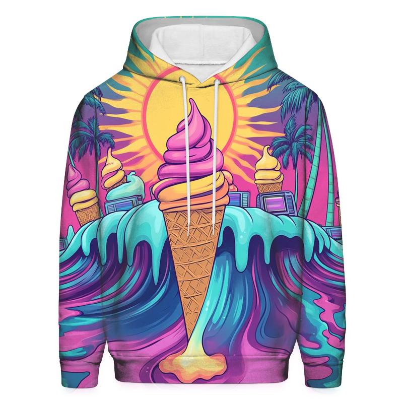 Atomic Ice Cream Surfers embroidered hoodies