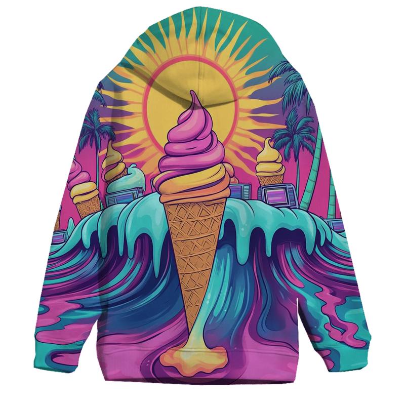 Atomic Ice Cream Surfers embroidered hoodies