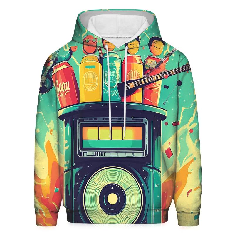 Time-Traveling Soda Pop Band embroidered hoodies