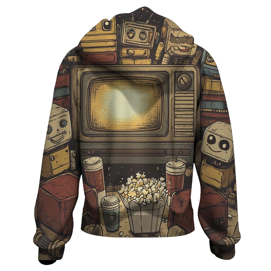 Retro TV Robot Reunion designer hoodies